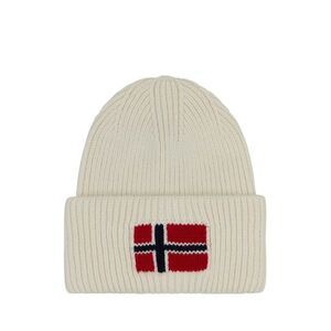 Napapijri Men White Wool And Acrylic Beanie Hat
